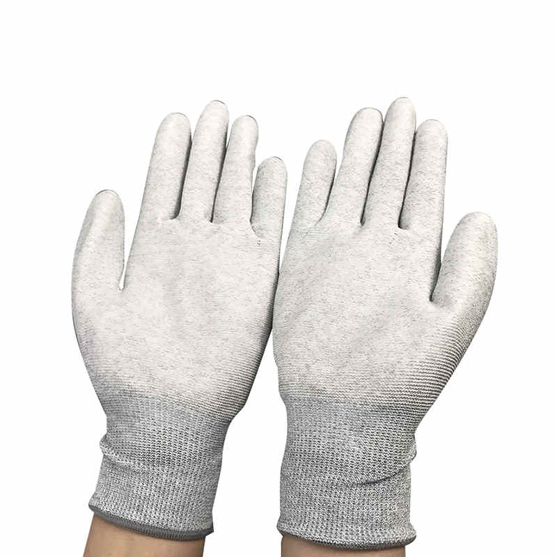 Koolstofvezel Nylon ESD Palm PU gecoate handschoen