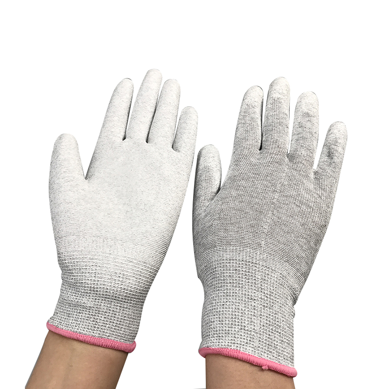 Koolstofvezel Nylon ESD Palm PU gecoate handschoen
