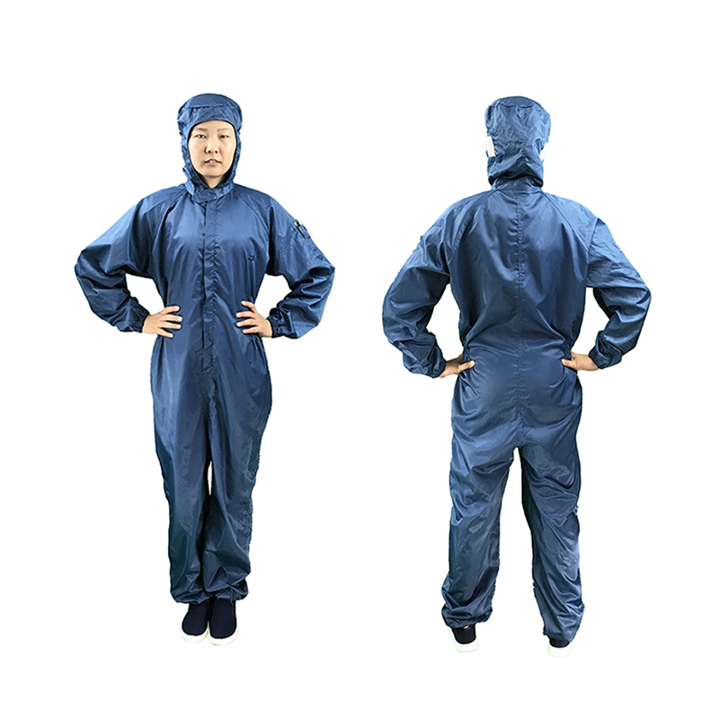 Anti -statische mid -open jumpsuit met capuchon