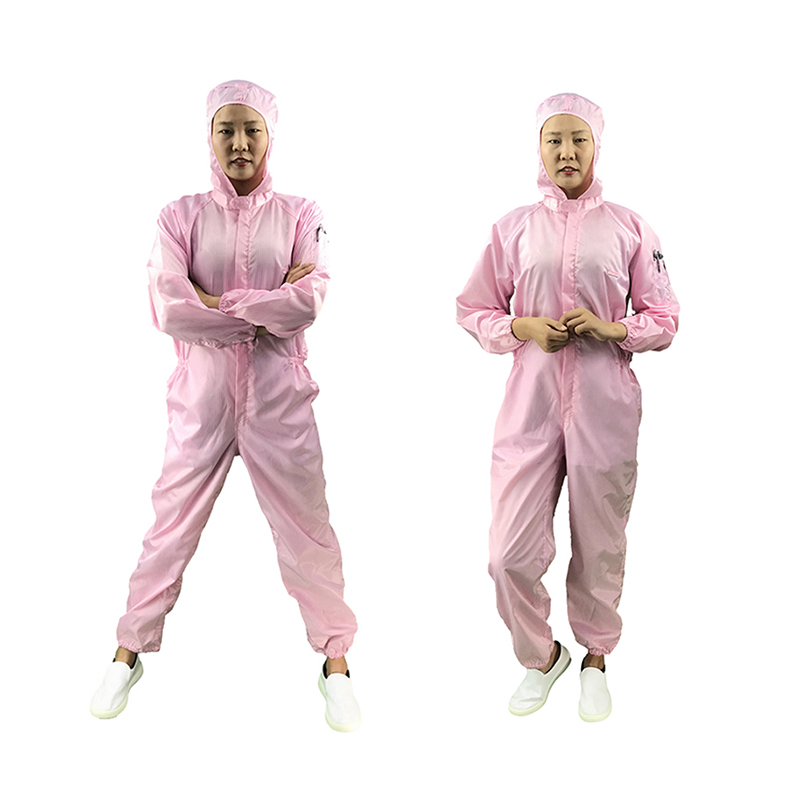 Anti -statische mid -open jumpsuit met capuchon